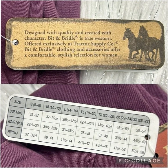 Brit & Brindle size 16 Tractor Supply Purple Western Straight Pants Plus - Picture 10 of 14